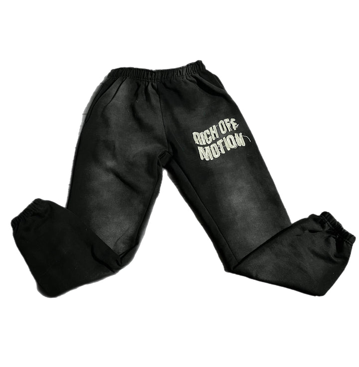 "RICH OFF MOTION" Black Sweats